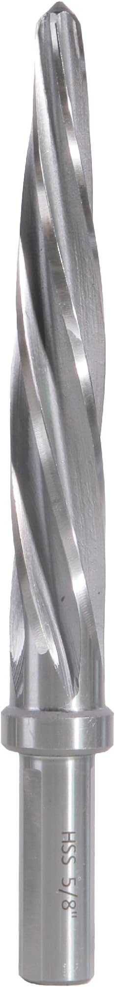 5/8" Bridge/Construction Reamer, M2 HSS Taper Chucking Reamer Drill Bit for Steel Alloy Aluminum Metal Wood Plastic, 1/2” Shank Chuck, Spiral Flutes, to Enlarge/Align Holes, 16mm