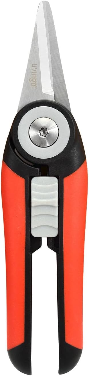 LIVINGO Precision Garden Pruning Shears - Straight Blade Floral Scissors with Non-Slip Handle for Trimming, 8.5" Gardening Clippers for Flowers, Herbs, Bonsai & Indoor Plants