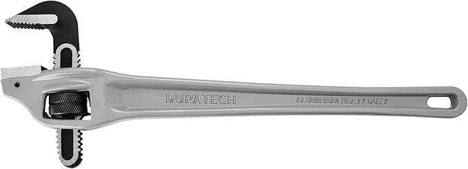 DURATECH 18-inch Heavy Duty Aluminum Offset Pipe Wrench, 2-1/2 ” Jaw Capacity, Adjustable Plumbing Wrench, Drop Forged, Exceed GGG standard