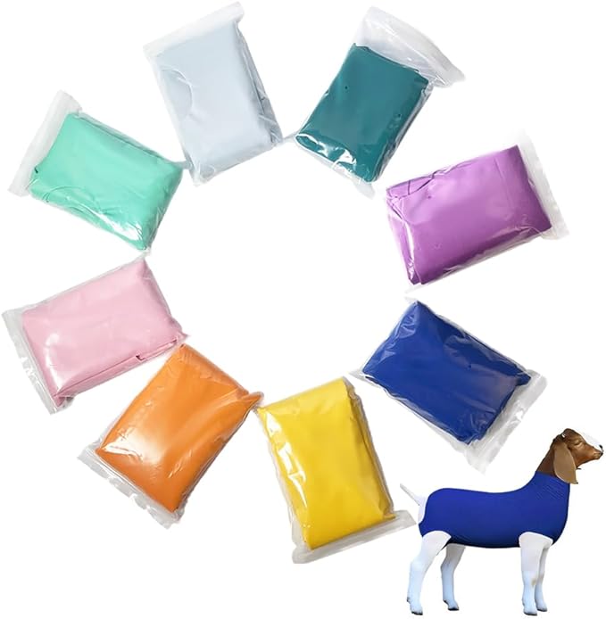 Spandex Goat Tube for Show Goats - Show Livestock Supplies: Goat Covers & Blankets Rich in Color (Medium, Large) (Blue, Large)