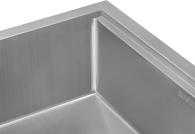 Ruvati 33-inch Apron-front Workstation Farmhouse Kitchen Sink - 16 Gauge Stainless Steel Kitchen Sink Single Bowl with Brushed Finish hides scratches - Farmhouse Workstation Sinks - RVH9200