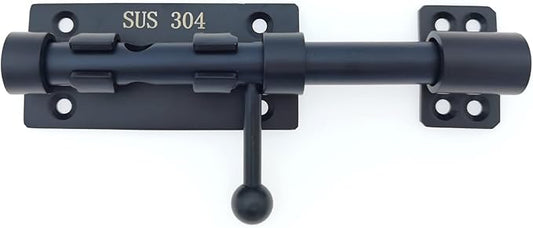 6in Slide Bolt Gate Latch 304 Stainless Steel Barrel Bolt Latch Heavy Duty Door Security Lock Thickened Door Latches Hardware with Mounting Screws for Barn Fence Shed Basement