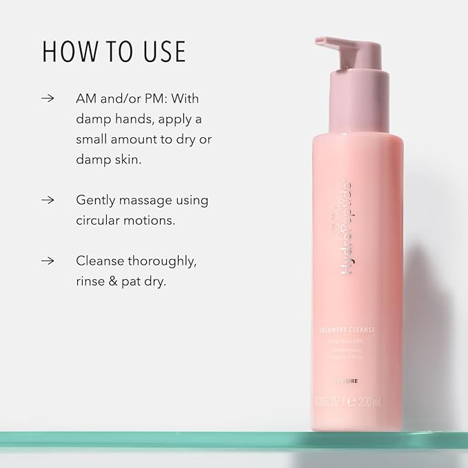 HydroPeptide Cashmere Cleanse, Facial Rose Milk, Clean & Balance Skin's Natural Oils, 6.76 Ounce