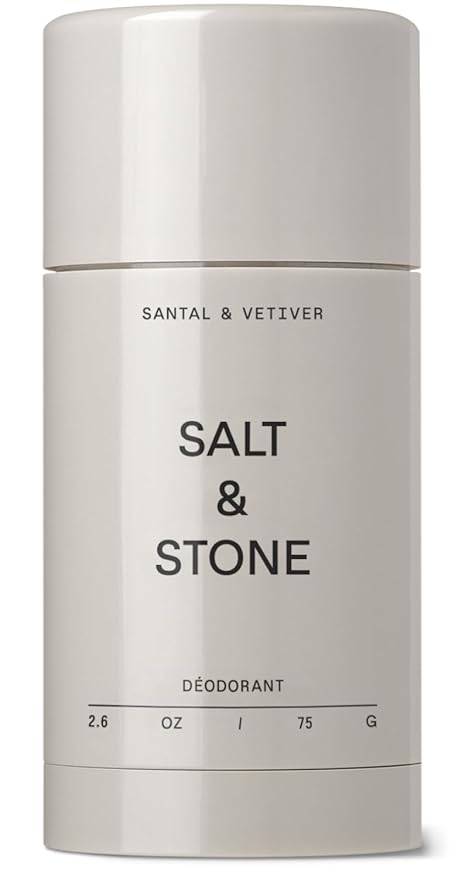 SALT & STONE Aluminum Free Deodorant | Extra Strength 48 Hour Protection for Women & Men | Made with Seaweed Extracts, Niacinamide & Prebiotics (Santal & Vetiver)
