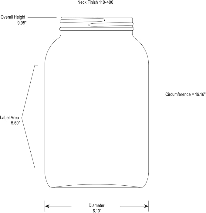 The Kombucha Company - 1 Gallon Glass Jar With Lid – 2 Pack With Metal Lids - BPA-Free Dishwasher Safe, Wide Mouth Sun Tea Jar, Gallon Mason Jar for Storage, Fermenting, Brewing & Kombucha