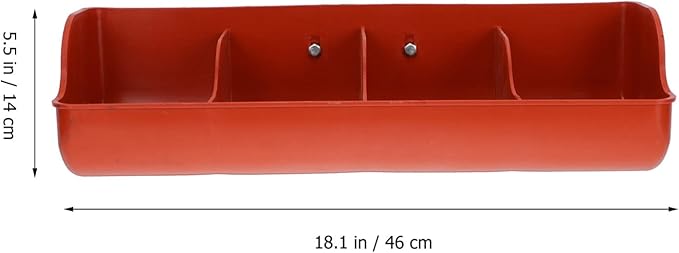 DOITOOL Plastic Fence Feeder Heavy Duty Pig Trough 4 Compartment Livestock Feeder Plastic Pig Feeer Livestock Pets Animal Farm Supplies