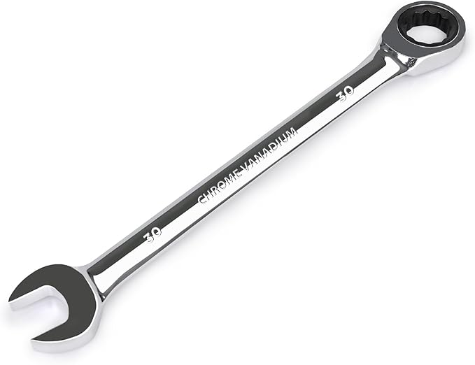 Egofine 30mm Ratcheting Combination Wrench Metric, Industrial Grade Gear Spanner with 12-Point Design, 72-Tooth Ratchet, Chrome Vanadium Steel