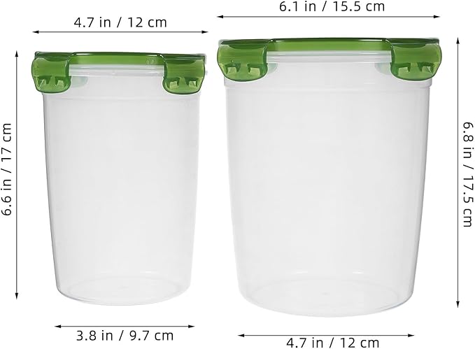 Garneck 2pcs Kitchen Airtight Sealed Grain Storage Containers Food Canisters for Dry Goods Colored Pantry Organizers