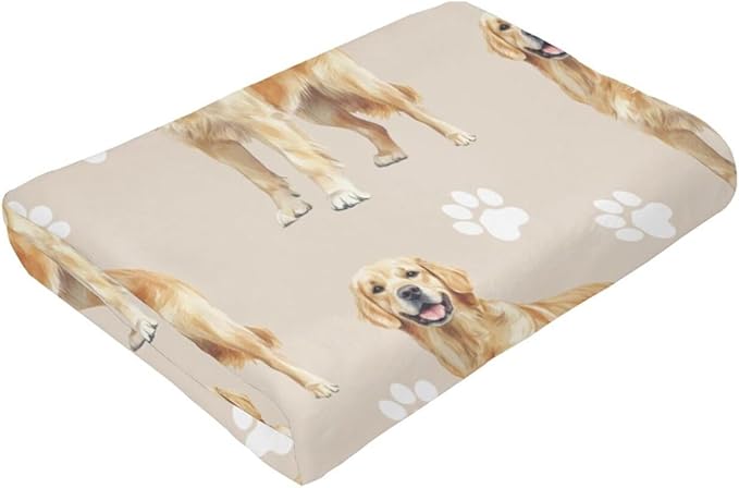 Golden Retriever Dog Throw Blanket Golden Retriever Dog Lover Flannel Blankets Fuzzy Plush Super Soft Cozy Warm Decor Gifts for Boys Girls Kids Adults Men Women 40" x 50"