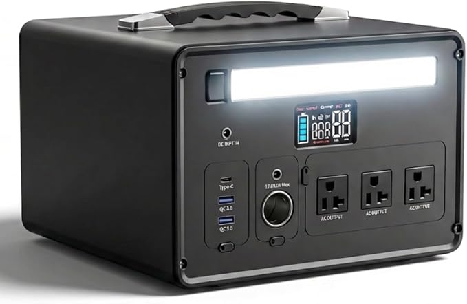 Portable Power Station 1000W (2000W Surge), 1008Wh LiFePO4 Power Station with 3 AC Outlet, 140W USB-C Fast Charging,8 Ports Solar Generator for Camping Indoor Outdoor Emergency RV (CYBPULTE C011)
