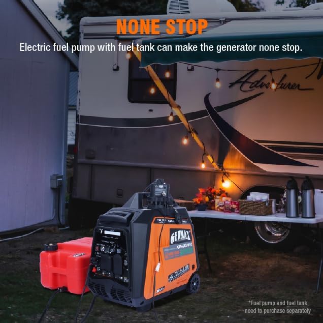 GENMAX Dual Fuel Generator,4600W ultra-quiet 159cc engine,Electric & Remote Start with CO Alert and LED light digital display,Ideal for Camping outdoor & Home backup power.EPA &CARB Compliant