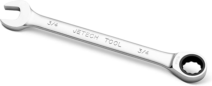 Jetech 3/4 Inch Ratcheting Combination Wrench, Industrial Grade Gear Span, 72-Tooth Ratchet, Made with Forged and Heat-Treated Cr-V Steel in Chrome Plating, SAE