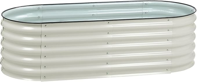 BPS 4-in-1 Metal Raised Garden Bed, 5x2 FT Galvanized Planter Raised Beds for Vegetables, Flowers 17" Extra Tall