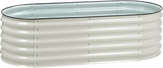 BPS 4-in-1 Metal Raised Garden Bed, 5x2 FT Galvanized Planter Raised Beds for Vegetables, Flowers 17" Extra Tall