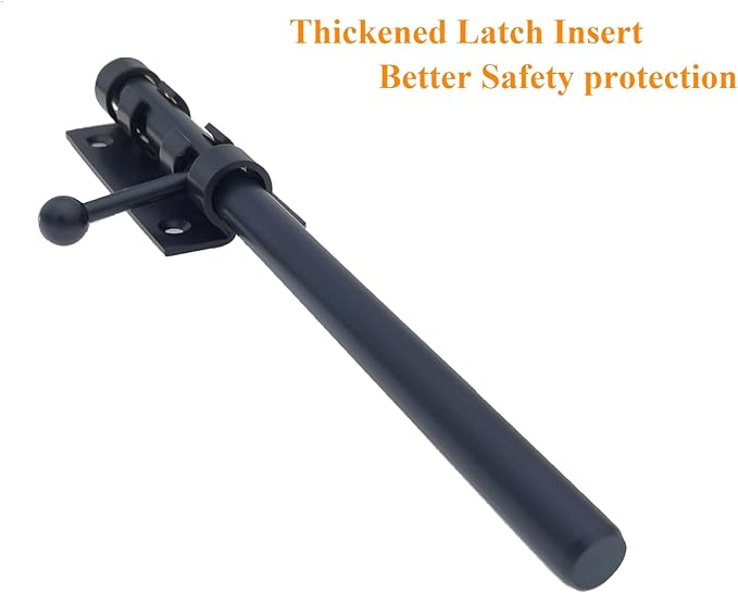 12in Slide Bolt Gate Latch 304 Stainless Steel Barrel Bolt Latch Heavy Duty Door Security Lock Thickened Door Latches Hardware with Mounting Screws for Barn Fence Shed Basement