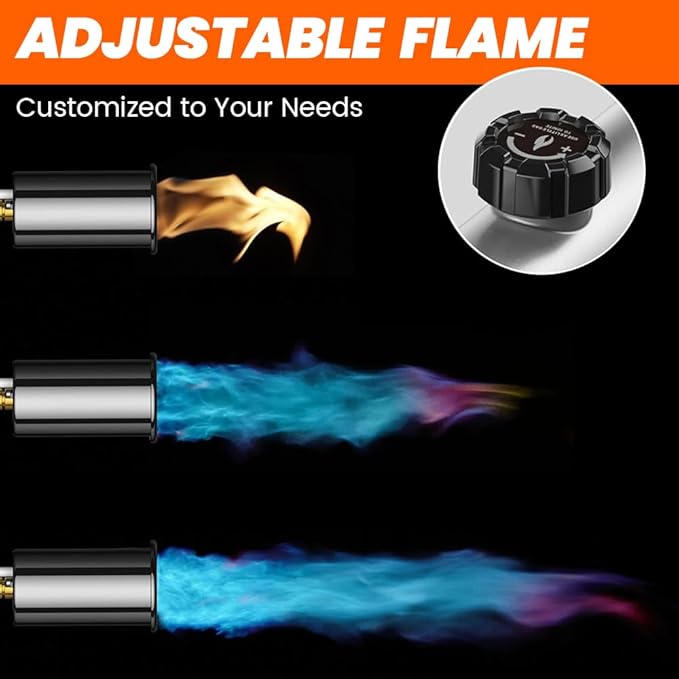 Powerful Butane Torch for Cooking & Grilling - Adjustable Culinary Torch for Sous Vide Searing, BBQ, Creme Brulee, and Campfire Starter (Tank Not Included)