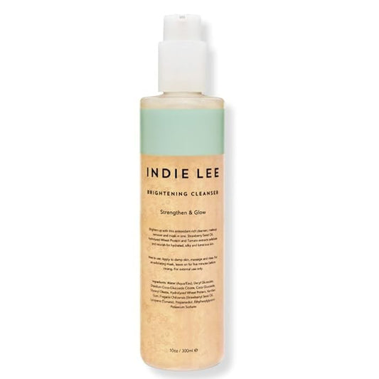 Indie Lee Brightening Facial Cleanser - Daily Hydrating Cleanser, Makeup Remover & Exfoliating Face Mask to Brighten, Firm & Protect Dry Skin - Clean, Gentle Face Wash (10oz)