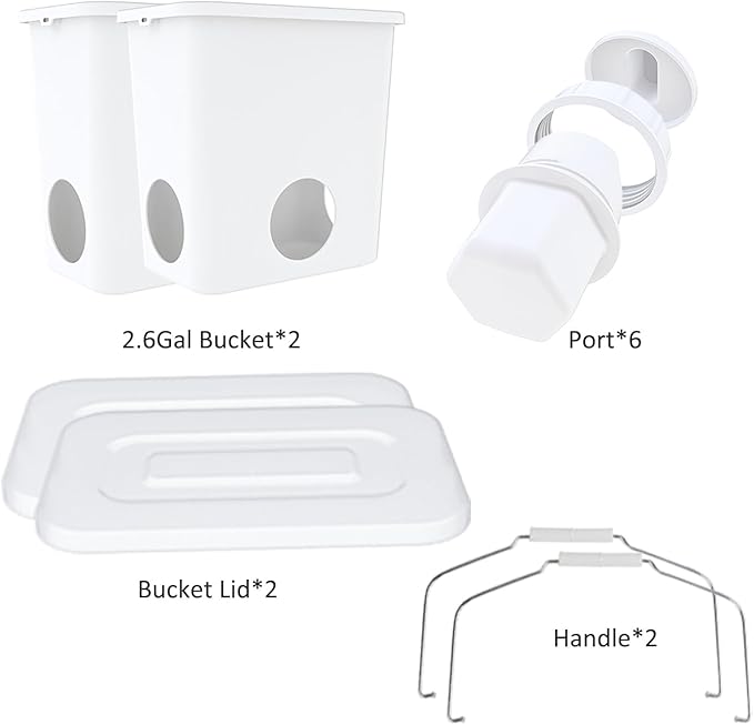 Automatic Chicken Feeder Set Hanging Chicken Feeder No Waste Poultry Feeder Kit 20lb Chicken Feed Container