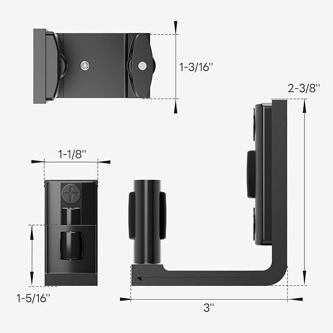 Sliding Barn Door Floor Guide 2 Packs Bottom Adjustable Roller Guides Wall Mounted Black