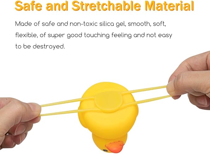 wonuu Rubber Duck Toy Car Ornaments Yellow Duck Car Dashboard Decorations Squeeze Duck Bicycle Horns with Propeller Helmet