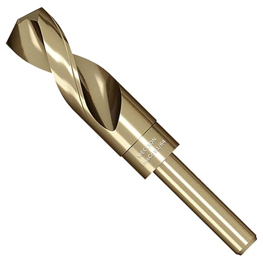 Meccion Cobalt Drill Bit 61/64 Inch High Speed Steel M35 Reduced Shank Twist Drill Bit for Metal, Cast Iron, Stainless Steel, Alloy, Non-Ferrous Etc.