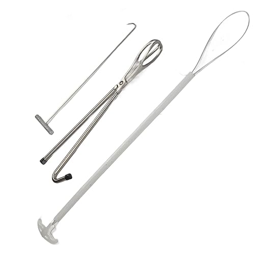 Stainless Steel Veterinary Midwifery Hook Tong Pig Breeding Equipment Livestock Tool Durable Rustproof Adjustable U Shaped Design for Pig Cow Sheep Delivery Assistance Prem