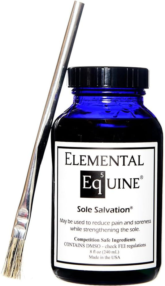 Elemental Equine Sole Salvation 8oz Sole Paint for Horses with Sore Soles, Bruising, Strengthening Thin Soles, Quarter Cracks and General Preventative Hoof Maintenance
