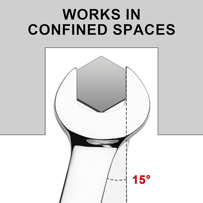 Jetech 3/4 Inch Ratcheting Combination Wrench, Industrial Grade Gear Span, 72-Tooth Ratchet, Made with Forged and Heat-Treated Cr-V Steel in Chrome Plating, SAE