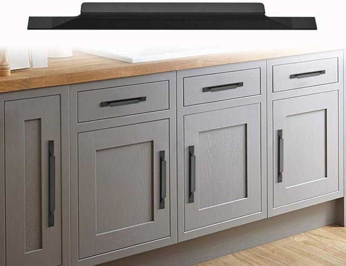 Kitchen Cabinet Pulls - Black Cabinet Handles - 5 Pack Long Cabinet Hardware for Drawers Dresser Furniture Pulls (3.78 inches Hole Center - 6.3 inches Length)
