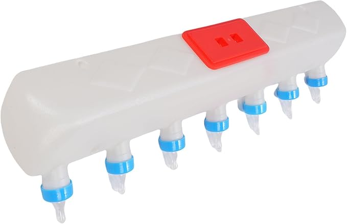 Piglets Drink Feeder Raising Equipment, 7 Nipples Piglets Nipples Drink Feeder, Enhanced Comfort Hanging Design Livestock Teat Milk Feeding Tool for Lamb Goat Calf Farm