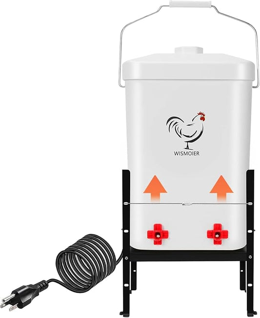 3 Gallon Heated Chicken Waterer for Winter Automatic Chicken Water Heater,Adsjustable Height Anti-Freezing Poultry Watering System，White 9 in x 7.1 inch x 13.7in