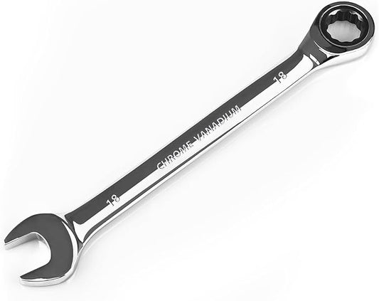Egofine 18mm Ratcheting Combination Wrench Metric, Industrial Grade Gear Spanner with 12-Point Design, 72-Tooth Ratchet, Chrome Vanadium Steel