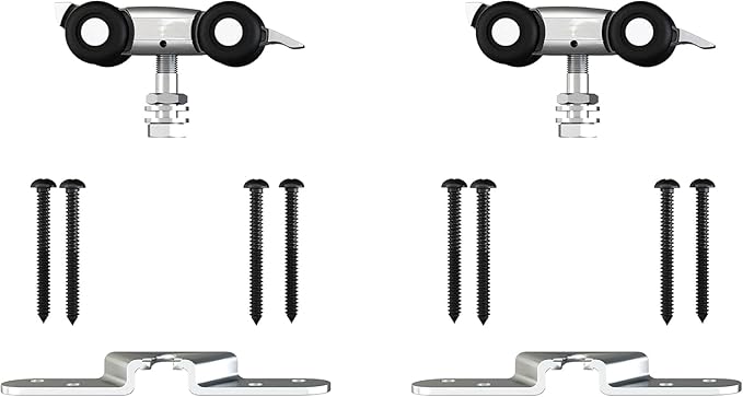 JUBEST 6.6FT Barn Door Sliding Hardware Track Kit, Aluminium Alloy Box Rail Hardware for Classic Modern Interior Single Wooden Door,Low Clearance,Black