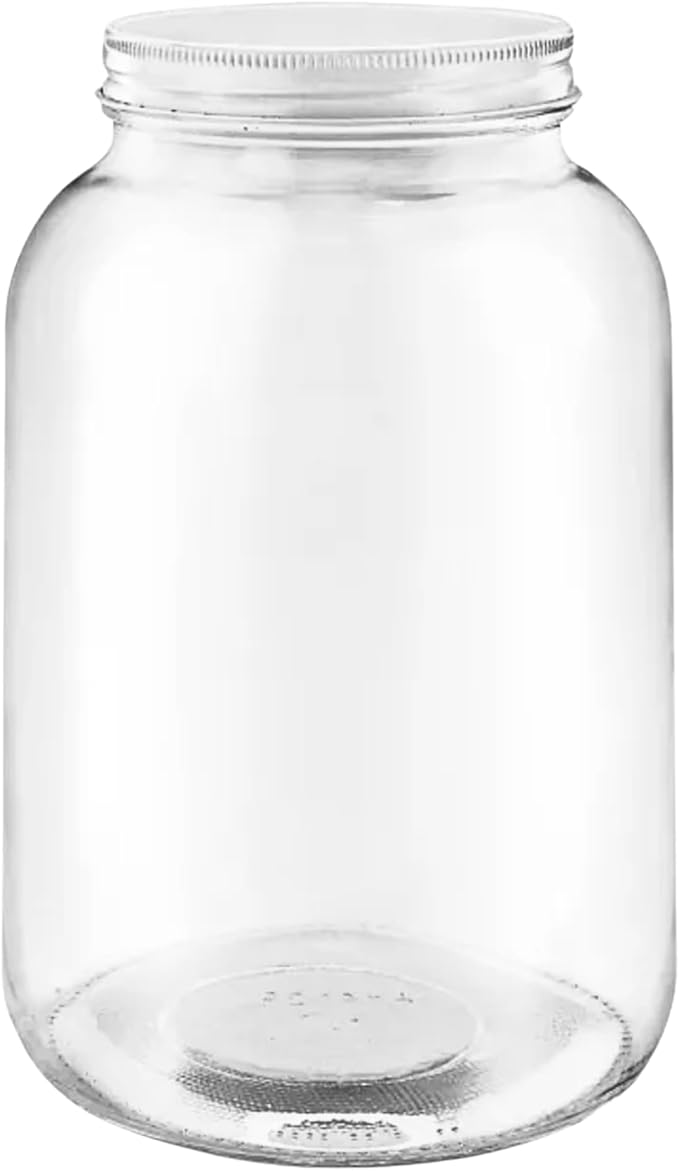The Kombucha Company - 1 Gallon Glass Jar With Lid – 2 Pack With Metal Lids - BPA-Free Dishwasher Safe, Wide Mouth Sun Tea Jar, Gallon Mason Jar for Storage, Fermenting, Brewing & Kombucha