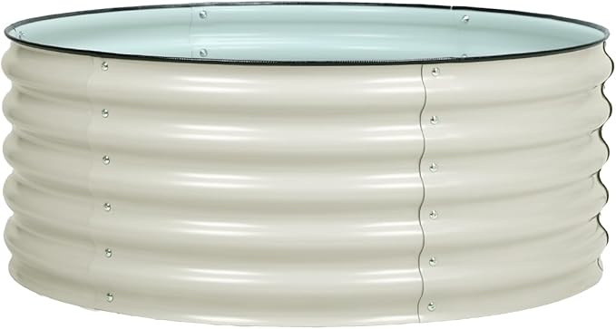 BPS Metal Raised Garden Bed, 3.5FT Diameter Galvanized Planter Raised Garden Boxes for Flower Planters, Vegetables Herb