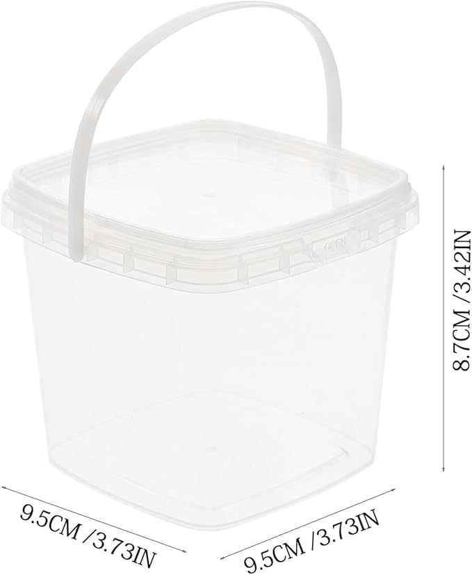 Baluue 10pcs Milk Tea Night Supplies Bucket with Lid Food Storage Container Clear Food Bucket Fruit Yogurt Snacks Clear Popcorn Cookie