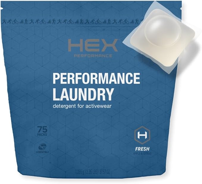HEX Performance Laundry Packs, Fresh, 75ct - Designed for Activewear, Eco-Friendly, Concentrated Formula