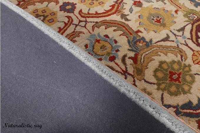 Handmade Tufted 100% Wool Area Rug Traditional Rug Bedroom Living Room Office for Luxury Home (Multi Red, 3' x 5')