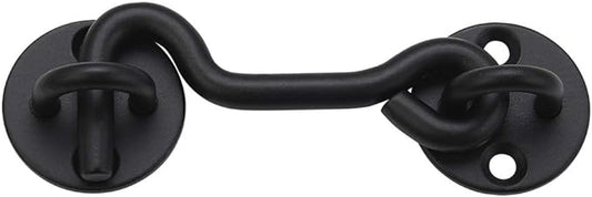 (5 Pack) Raswik 4" Privacy Hook and Eye Latch Easy Gate Lock for Sling Barn Screen Door, Black