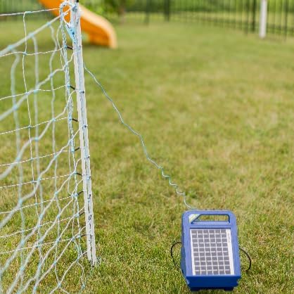 Starkline 48" x 164' Premium Electric Poultry Netting Solar Kit | White/Blue All-in-One Solar Electric Fence Kit for Backyards, Homesteads, Farms, and Ranches