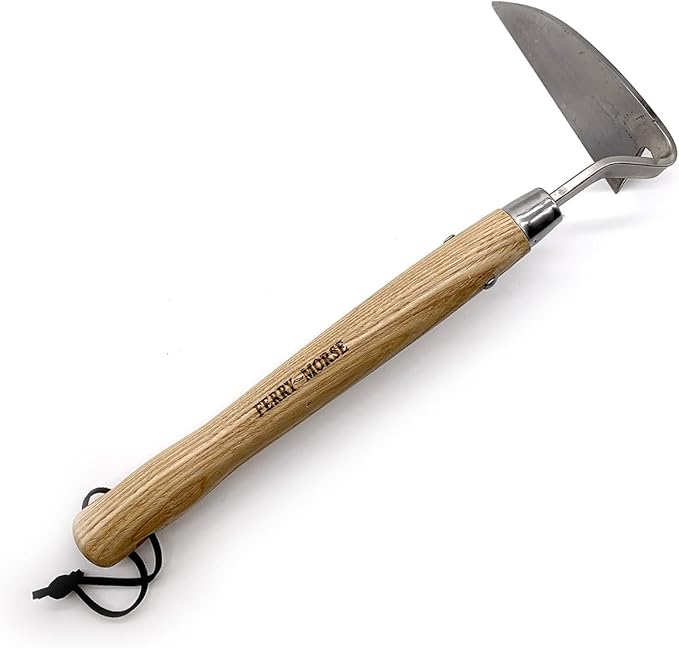 Ferry-Morse Premium Garden Hand Tool Set, 3Pcs, Gardening Tools,Stainless Steel Heavy Duty Hand Cultivator, Hoes, and Weeder with Ash Wood Handle, Gardening Gifts