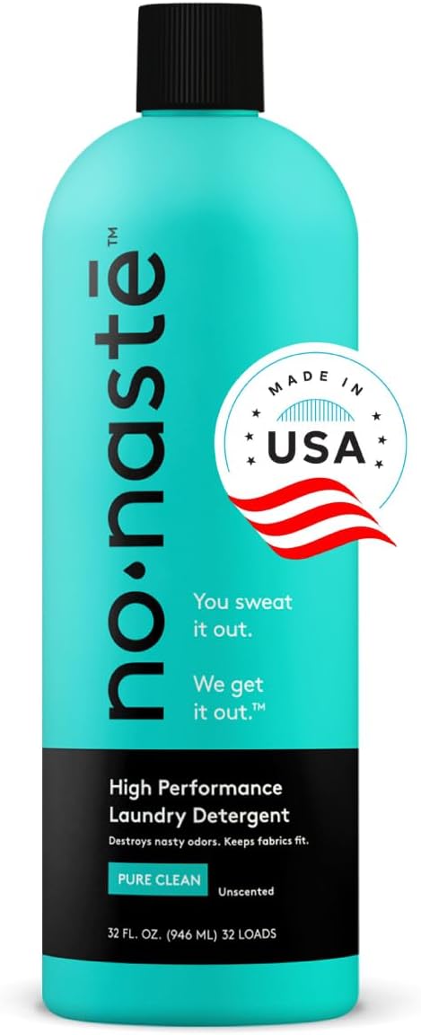 Nonaste Liquid Laundry Detergent - Pure Clean, 32 Fl Oz (Pack of 1) - Activewear Laundry Detergent for Workout Clothes & More - Unscented, Gentle & Color Safe
