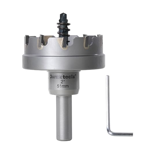Tungsten Carbide Tipped Hole Cutter, 2 inch TCT Hole Saw with Hole Depth Heavy Duty for Stainless Steel, Mild Steel, Iron, Copper, Brass, Plastic