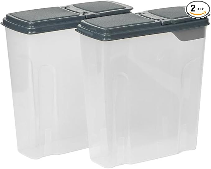 Airtight Food Storage Containers Set with Lids, 2 PCS Plastic Leak-proof Food Dispenser for Pasta Flour Rice & Sugar - 24 Cups/6 Quarts
