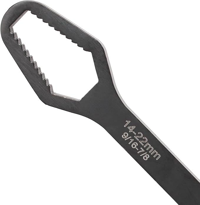 Larcele 2 Pcs8-22mm Double-ended Self-Tightening Adjustable Wrench Tools, Multi Function Wrench for Home Car Maintenance Repair ZJBS-01 (Black)