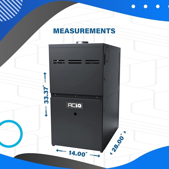 ACiQ 80% 60,000 BTU Single Stage Gas Furnace with LP Kits - 14" Width - Upflow/Horizontal | 1200 CFM HVAC Gas Heater