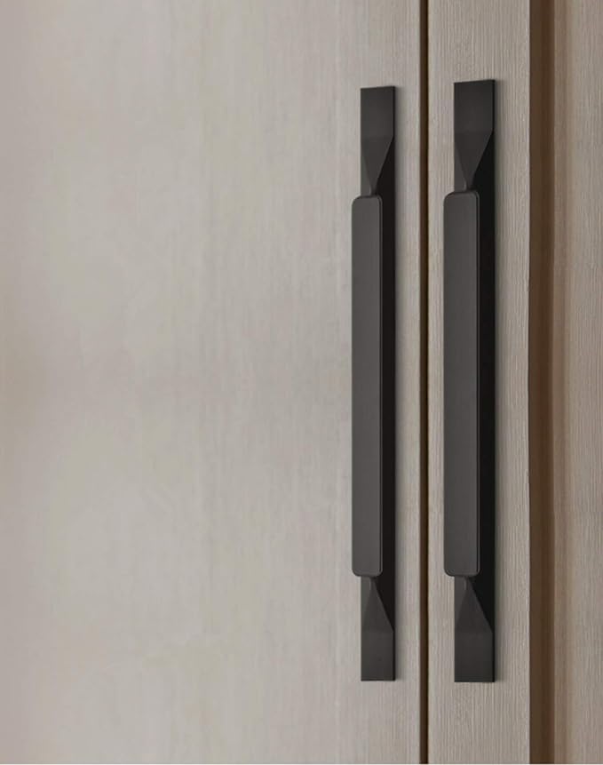 Kitchen Cabinet Pulls - Black Cabinet Handles - 5 Pack Long Cabinet Hardware for Drawers Dresser Furniture Pulls (5.04 inches Hole Center - 7.87 inches Length)