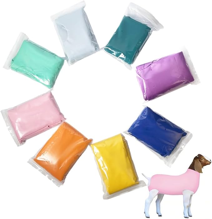 Spandex Goat Tube for Show Goats - Show Livestock Supplies: Goat Covers & Blankets Rich in Color (Medium, Large) (Pink, Medium)