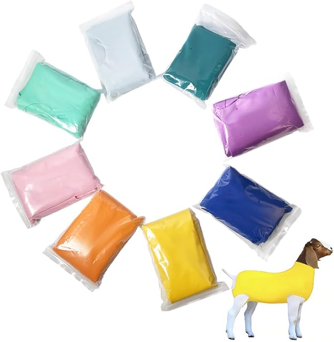 Spandex Goat Tube for Show Goats - Show Livestock Supplies: Goat Covers & Blankets Rich in Color (Medium, Large) (Yellow, Large)