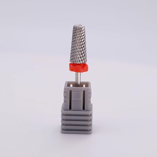 Fantexy 3/32" Carbide Nail Drill Bit - Remove Acrylic Hard Gels Quickly and Safely, 5-in-1 Tungsten Carbide Nail Drill Bit for Nail Art,Manicure,Pedicure,Gel,Cuticle Clean(Fine - F)